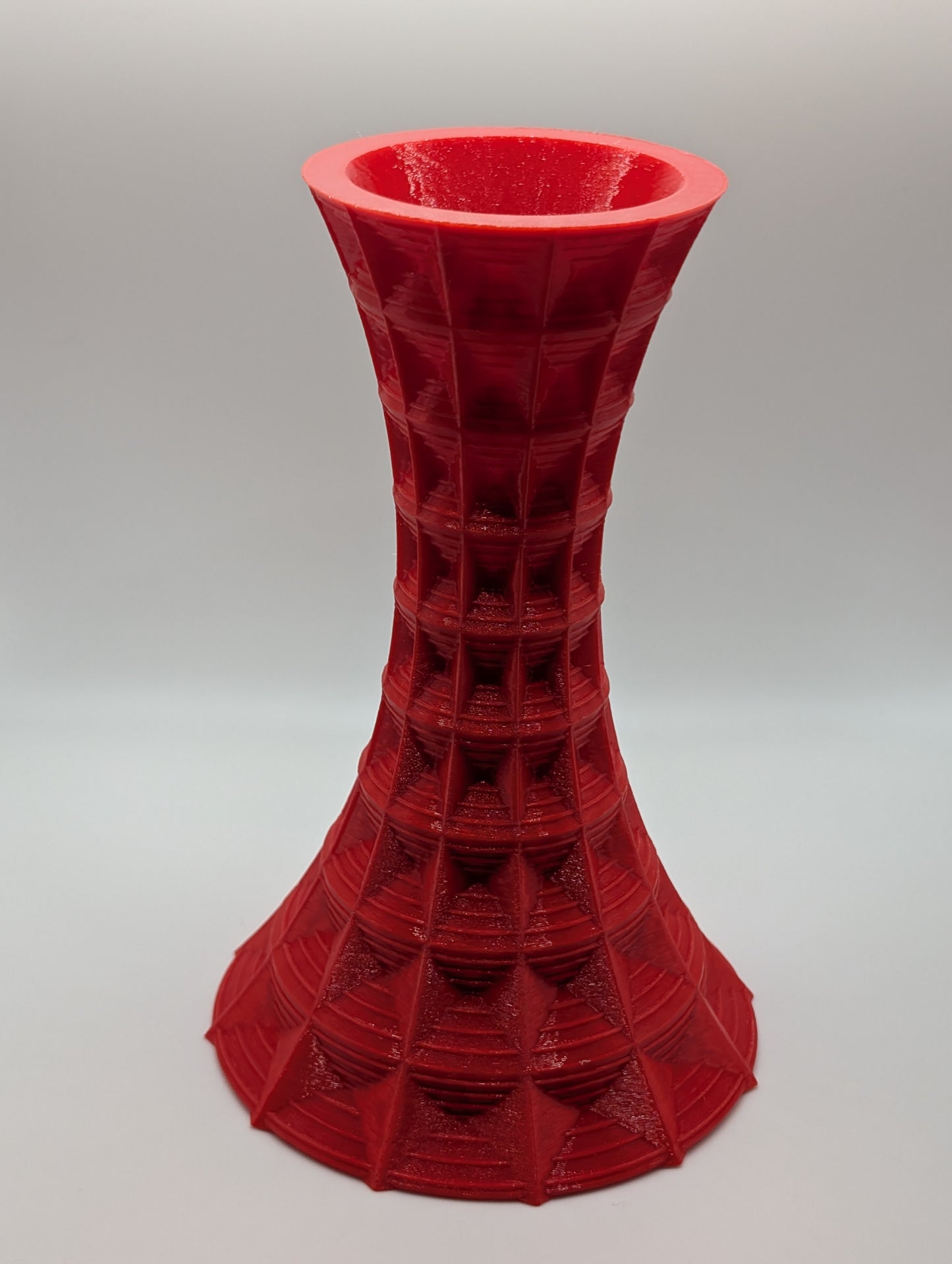 Ribbed Red Vase