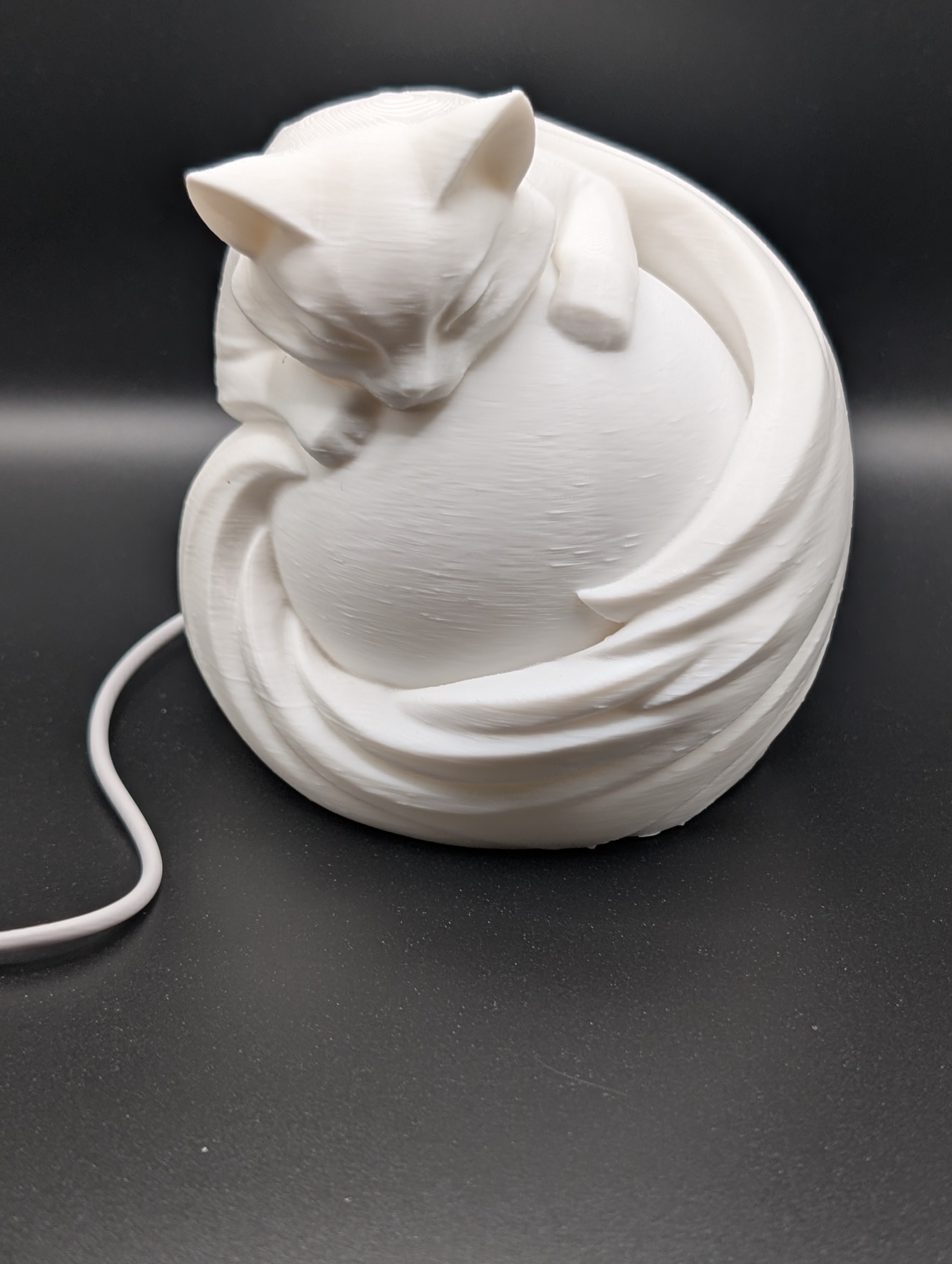 Feline Sphere Color Changing 3D Printed Table Lamp