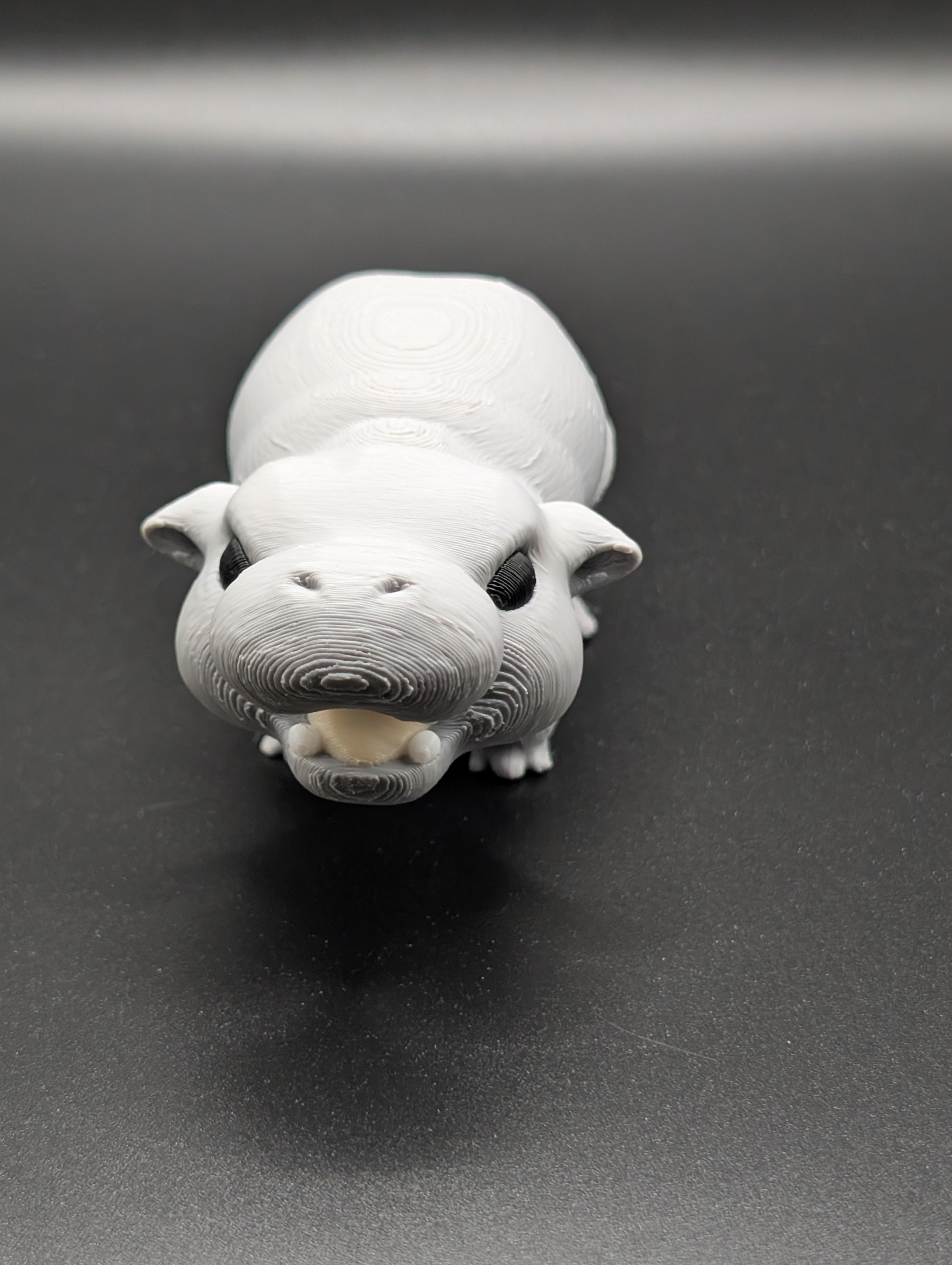 Small Articulated 3D Printed Hippo Toy – Movable Arms & Legs