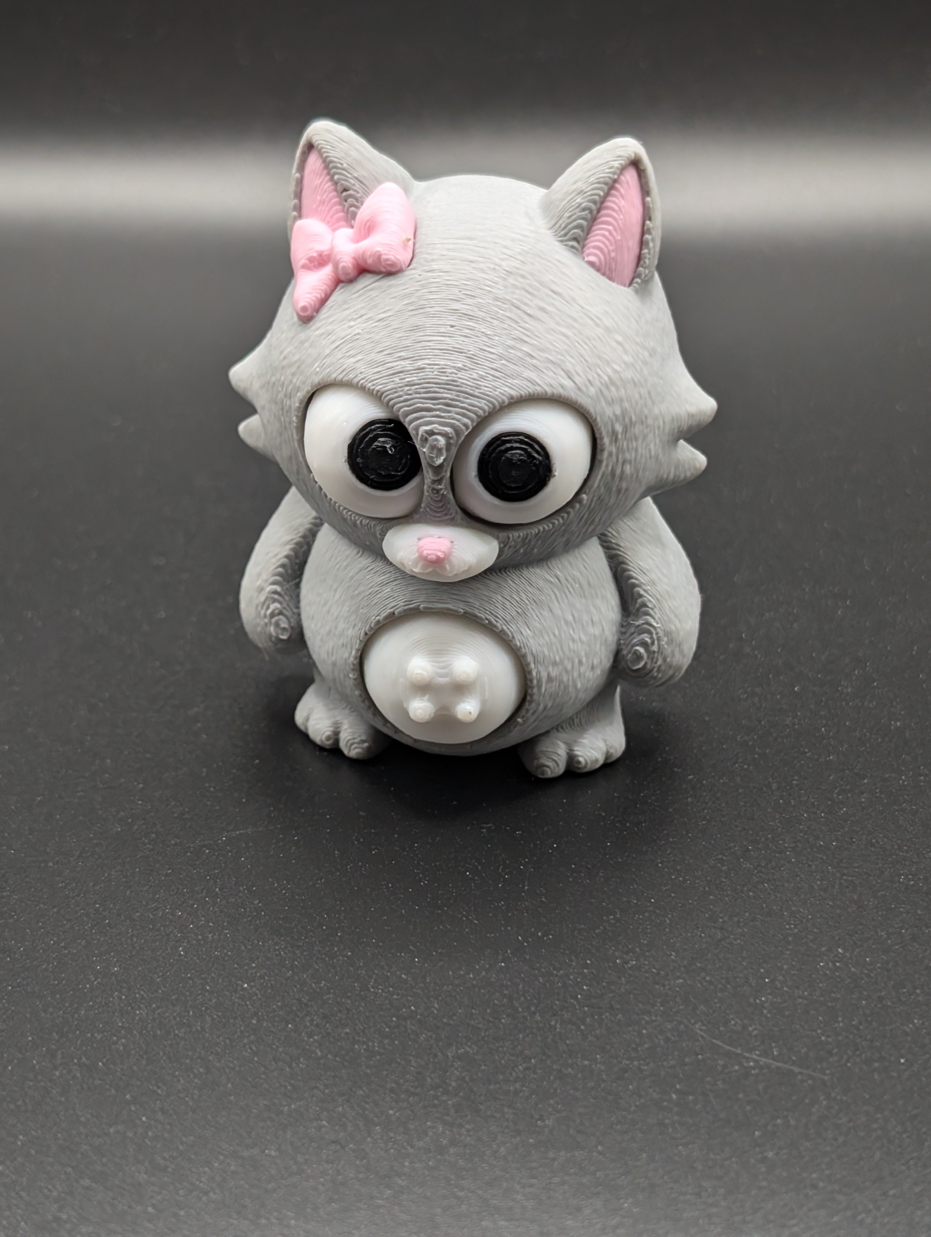 Tummy Purrs 3D Printed Fidget Toy – Interactive Moving Eyes Cat Toy