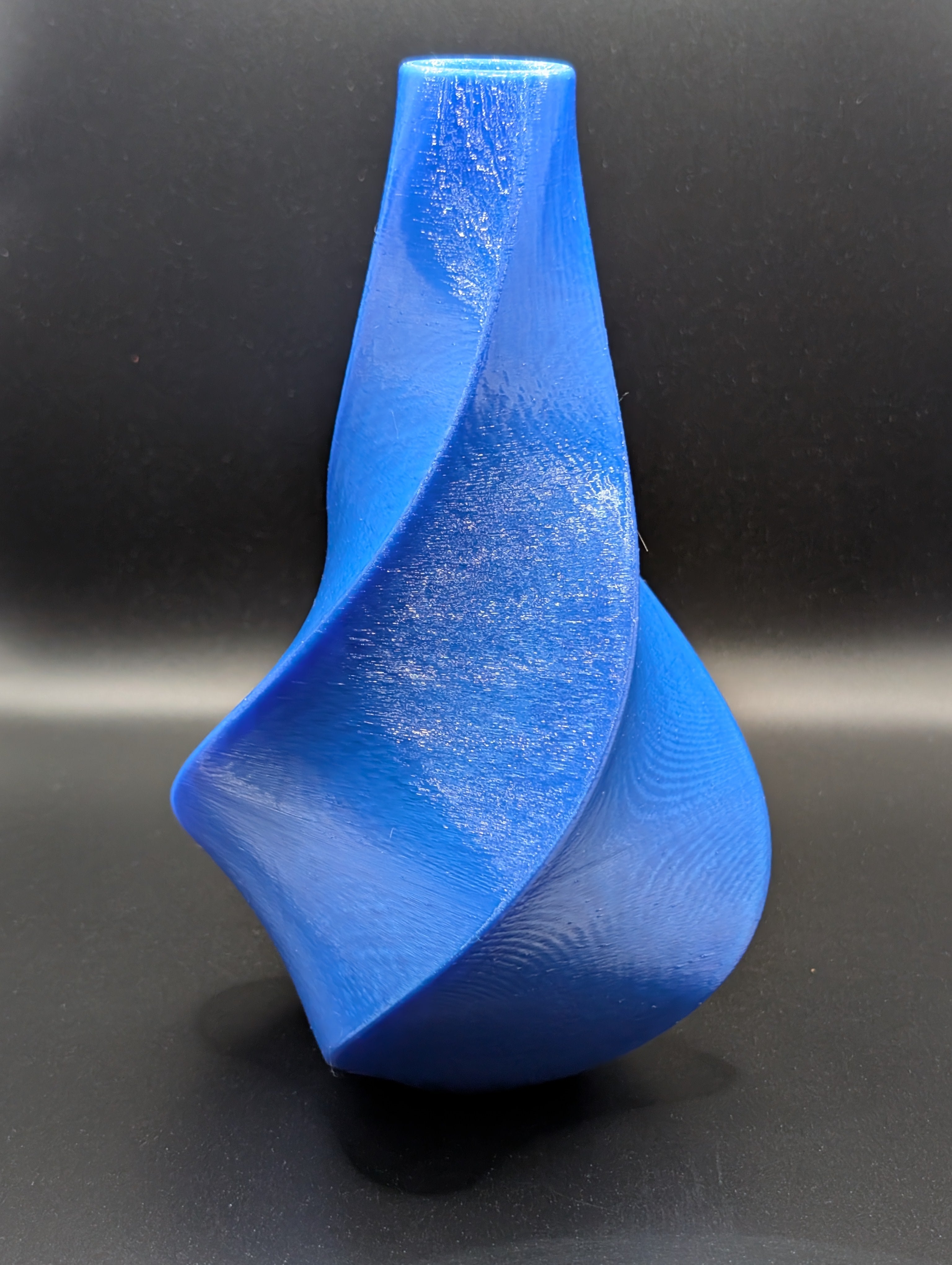 Twisted Blue 3D Printed Vase