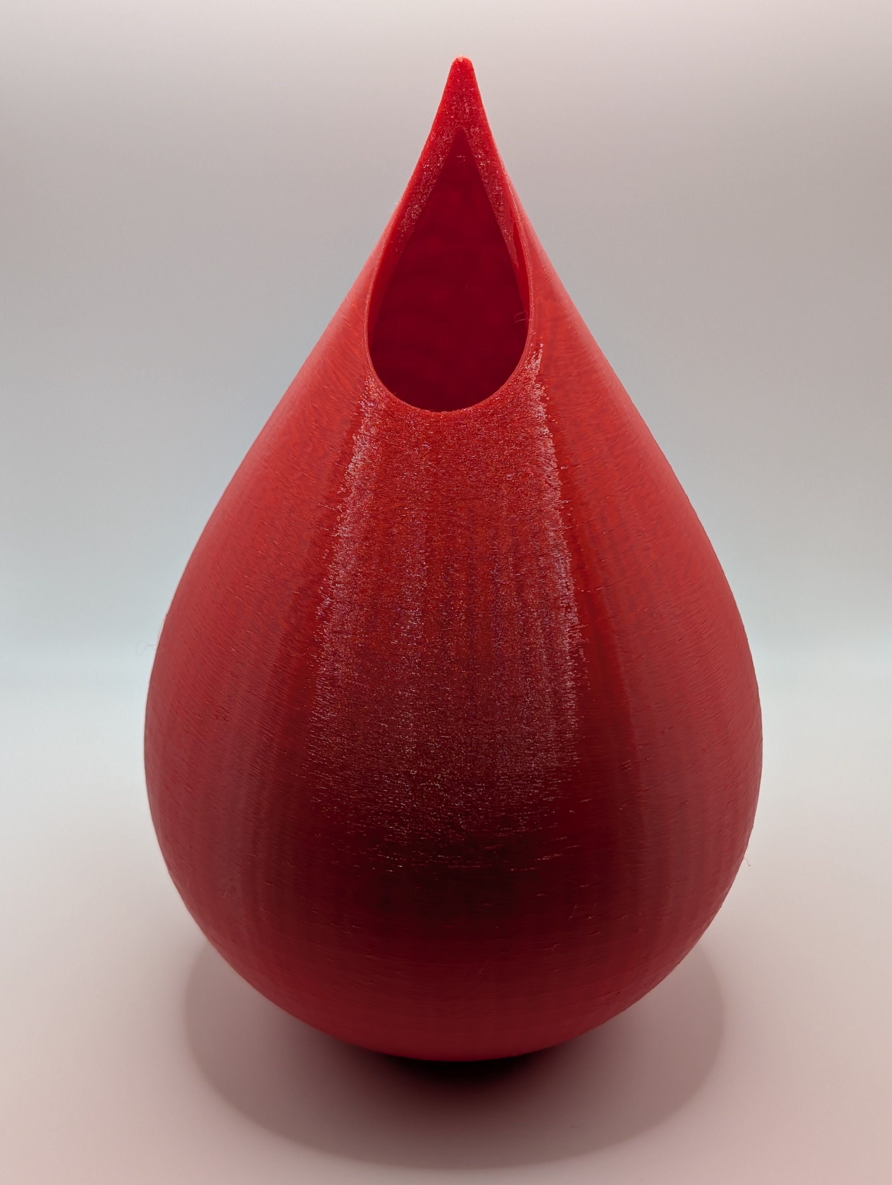Red 3D Printed Decorative Vase