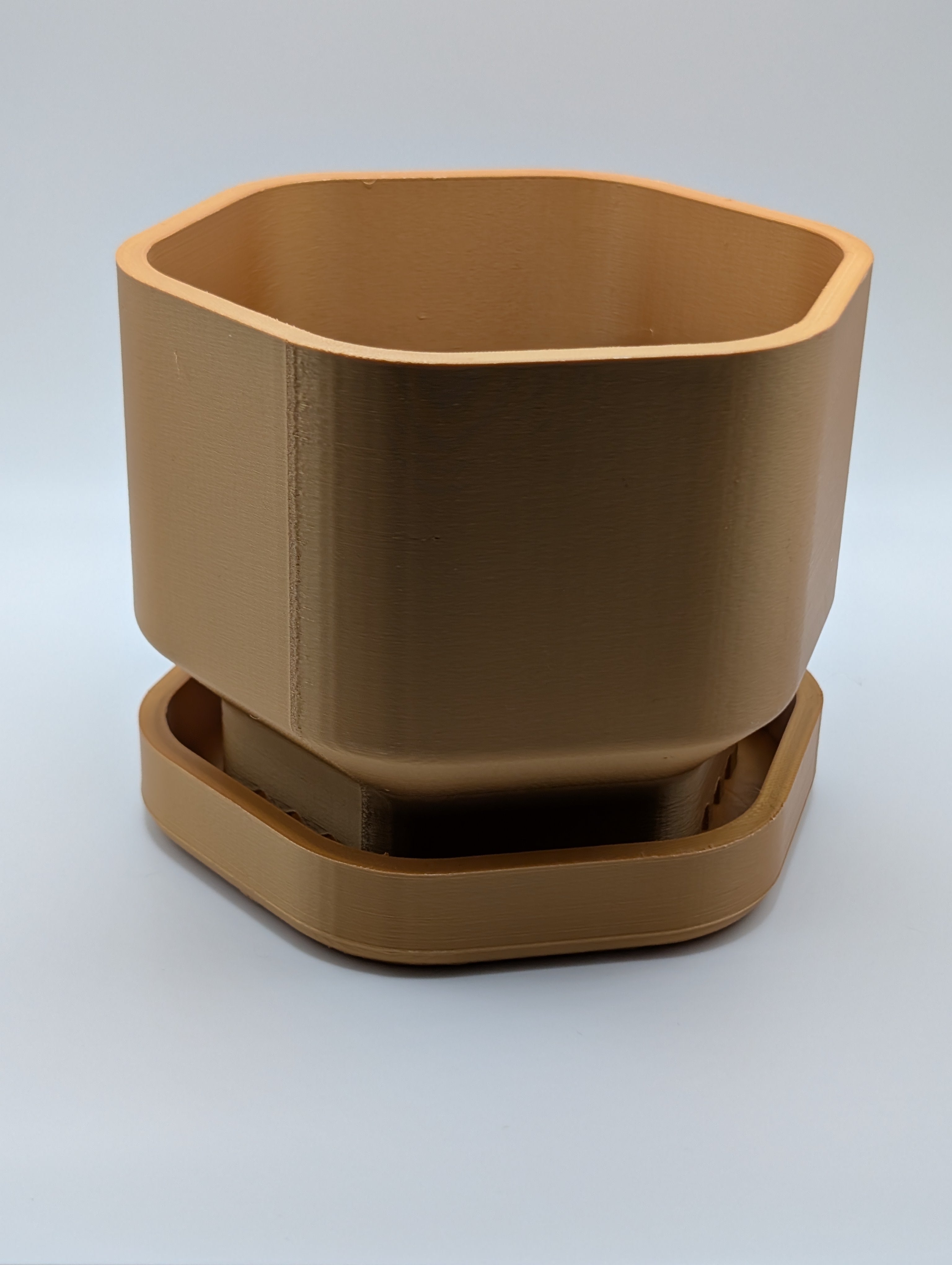 Gold Hexagon 3D Printed Planter
