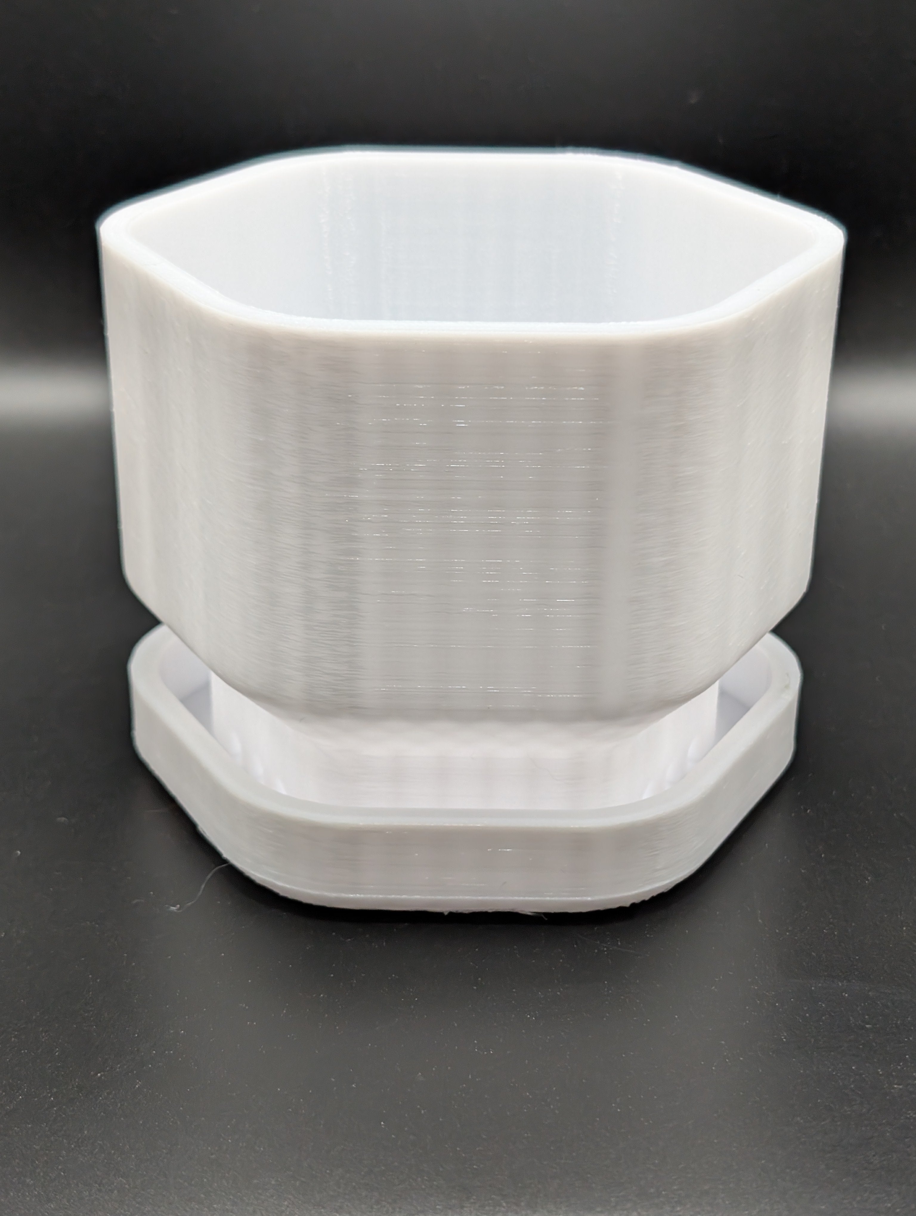 White Hexagon 3D Printed Planter