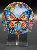 Butterfly Ceramic Coaster with Cork Backing – Round