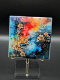Flower Design Ceramic Coaster with Cork Backing