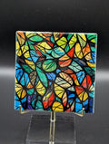 Stained Glass Design Ceramic Coaster with Cork Backing