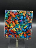 Stained Glass Design Ceramic Coaster with Cork Backing