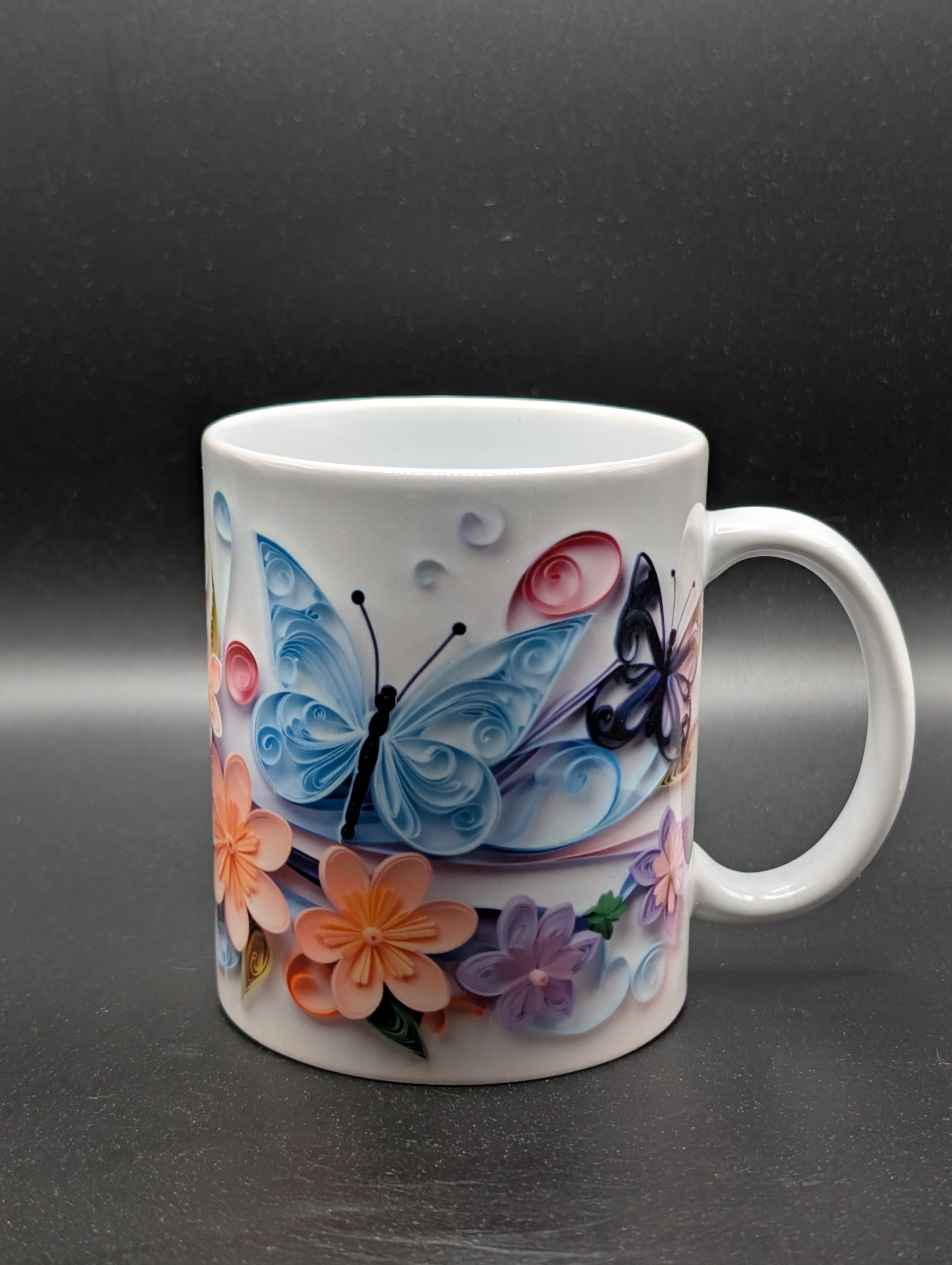 12 oz Ceramic Butterfly Mug