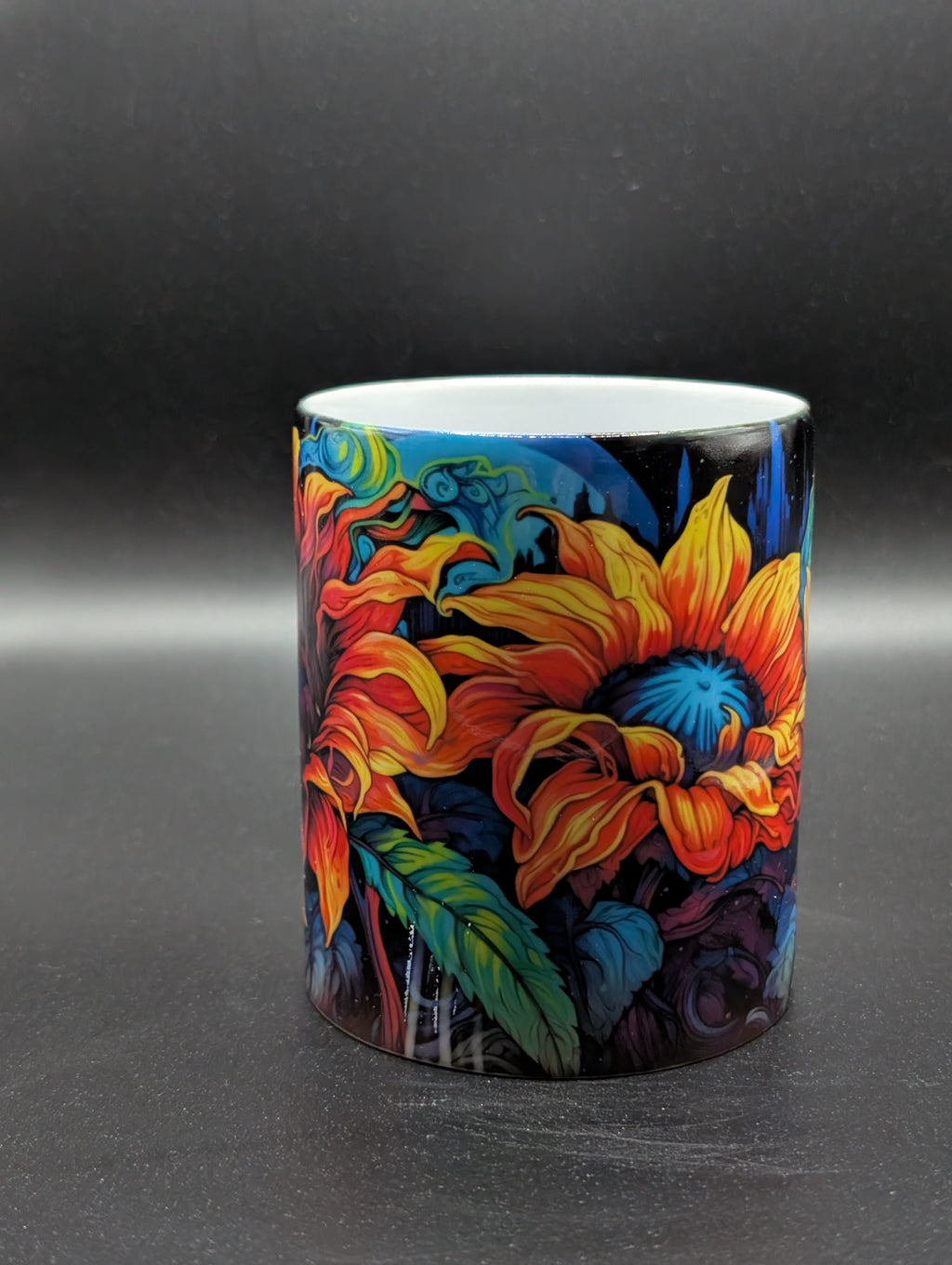 12oz Ceramic Mug 3d sunflower design