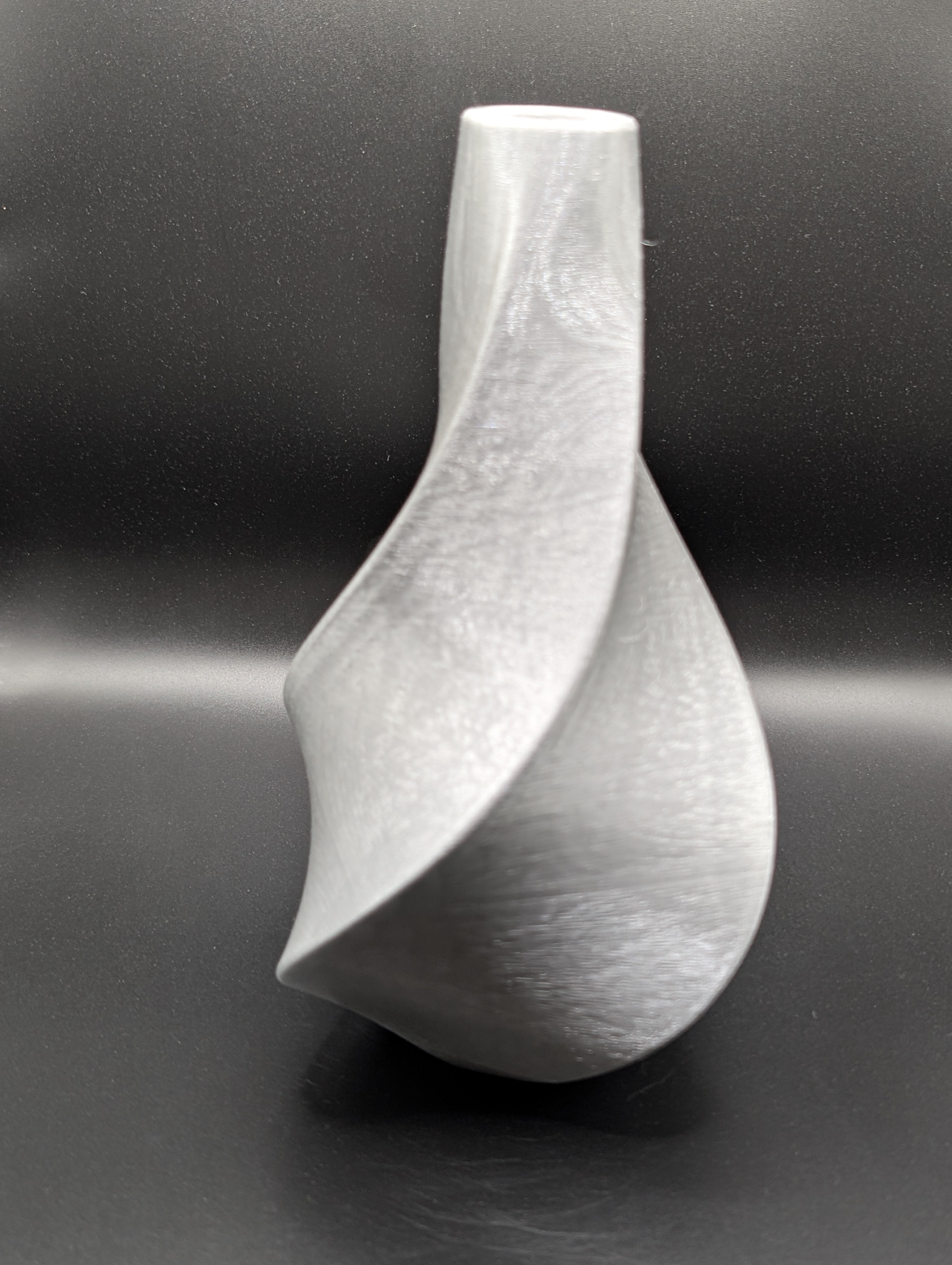 Twisted Silver Vase – 3D Printed