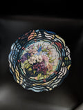 8" Floral Stained Glass Design Wind Spinner