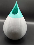 Gray &amp; Green 3D Printed Decorative Vase