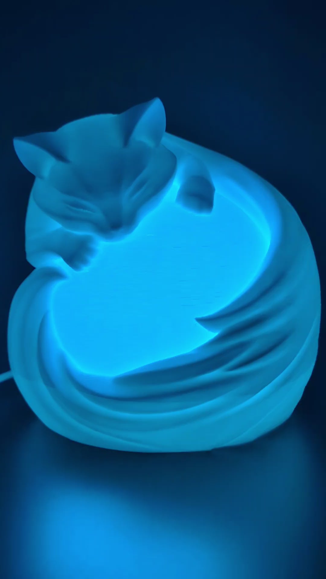 Feline Sphere Color Changing 3D Printed Table Lamp