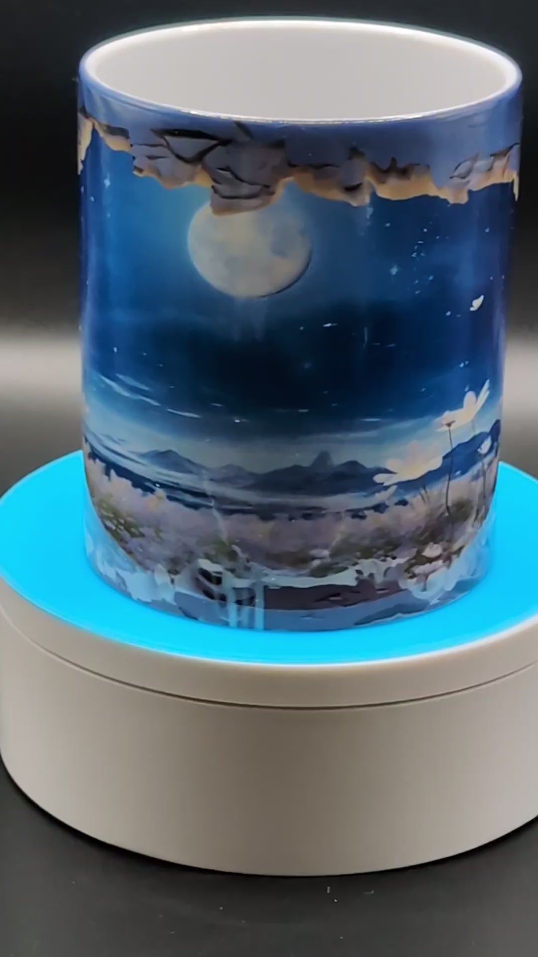 12 oz Ceramic Mug – Moonlight 3D Design