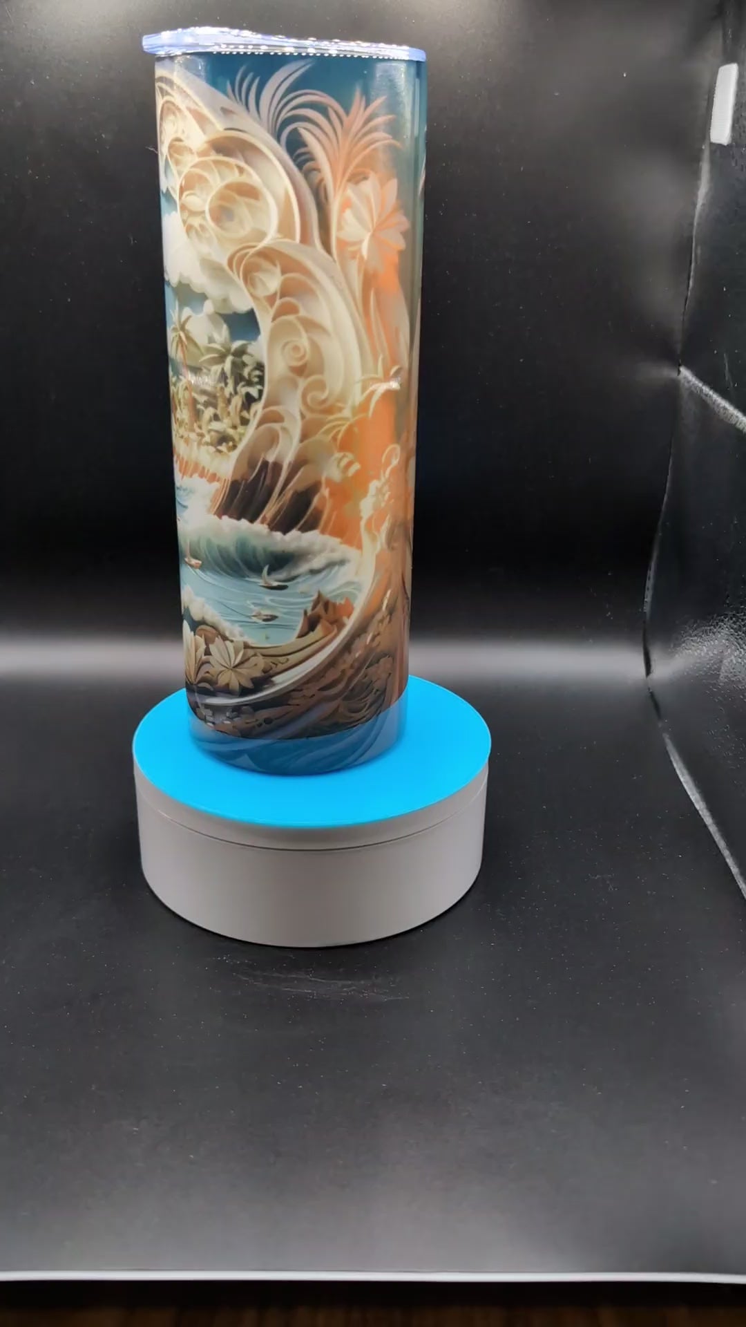 20 oz Straight Skinny Tumbler – Beach Design (Personalizable)